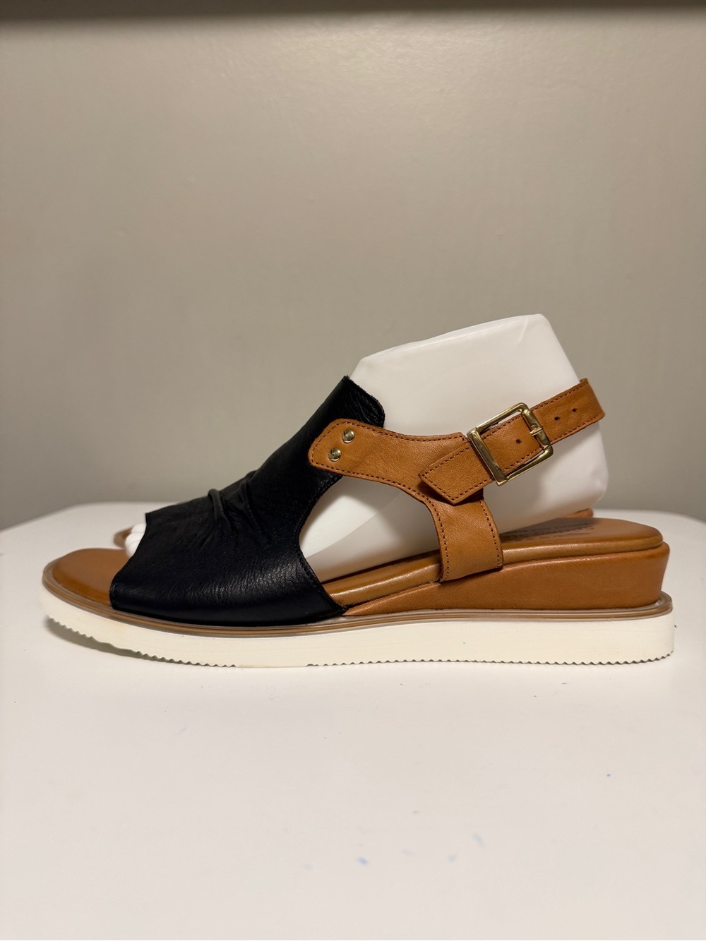 Spring Step Locals Wedge Sandal Black Brown Genuine Leather Women’s EU 42 US 11